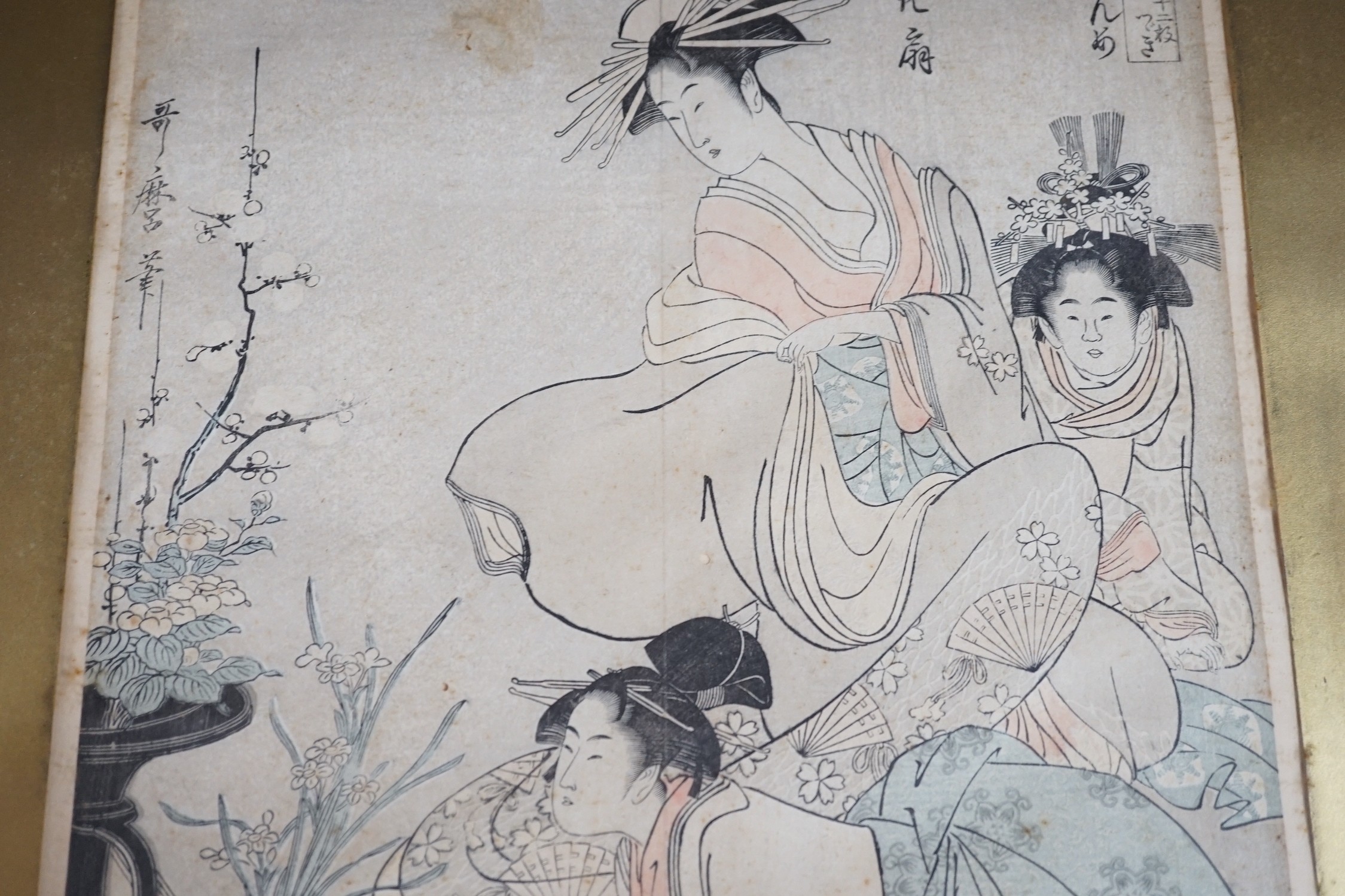 Japanese School, four assorted woodblock prints including Koryusai and Hiroshige, largest 39 x 25cm, four unframed